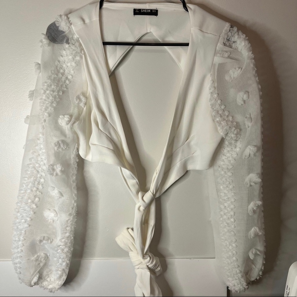 White Wrap Top - Picture 2 of 4